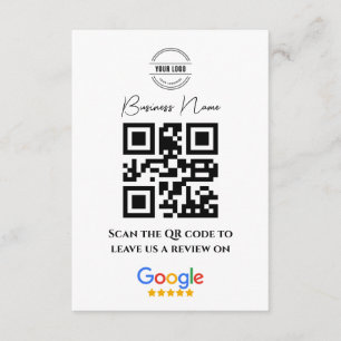 Google Reviews Business Rating Link QR Code Black Enclosure Card