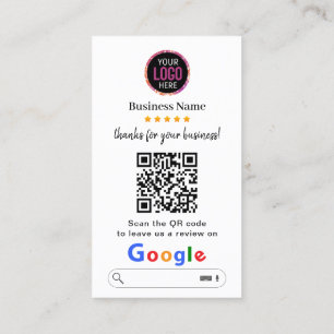 Google Reviews   Business Review Link QR Code  Business Card