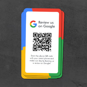 Google Reviews   Business Review Link QR Code Card