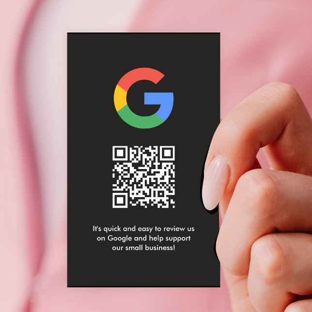 Google Reviews | Business Review Link QR Code Card (Gain Google reviews & grow your business with these editable rating request business cards.)