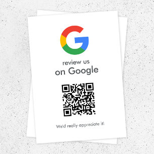 Google Reviews Business Review Link QR Code Enclosure Card
