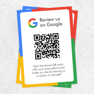 Google Reviews Business Review Link QR Code Enclosure Card