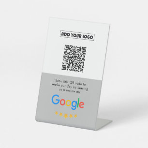 Google Reviews   Business Review Link QR Code Pedestal Sign