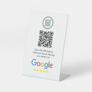 Google Reviews   Business Review Link QR Code Pedestal Sign