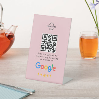 Google Reviews | Business Review Link QR Code Pedestal Sign