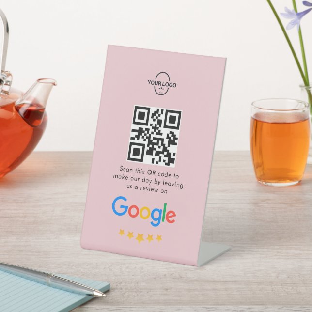Google Reviews | Business Review Link QR Code Pedestal Sign (In SItu)