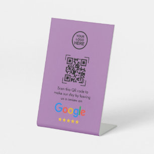 Google Reviews   Business Review Link QR Code Pedestal Sign