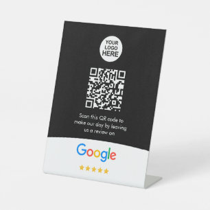 Google Reviews   Business Review Link QR Code Pedestal Sign