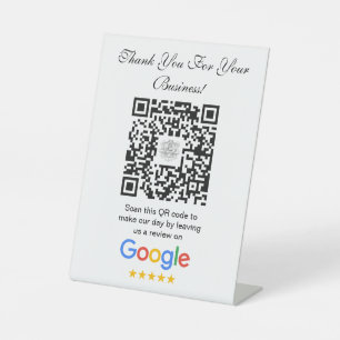 Google Reviews   Business Review Link QR Code Pedestal Sign