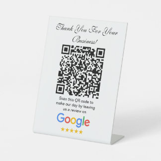 Google Reviews | Business Review Link QR Code Pedestal Sign
