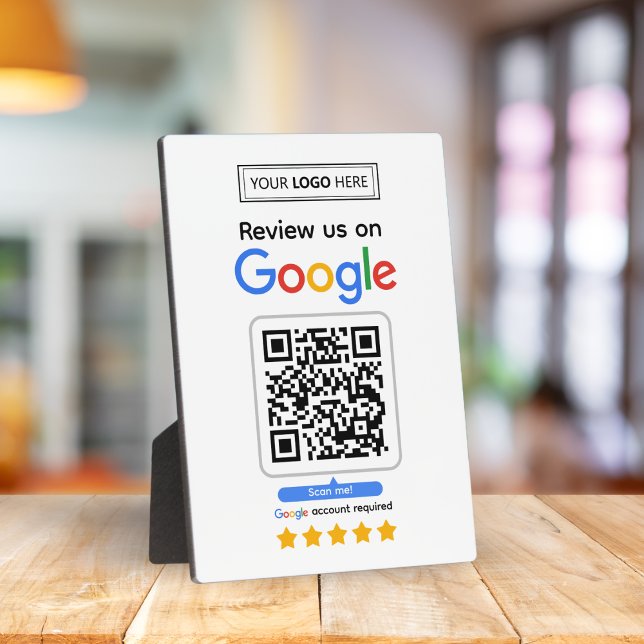 Google Reviews | Business Review Link QR Code Plaque (Review us on Google Business Profile. Grow your business with reviews from happy customers)