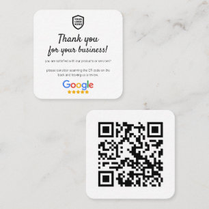 Google Reviews Business Review Link QR Code Squa Square Business Card