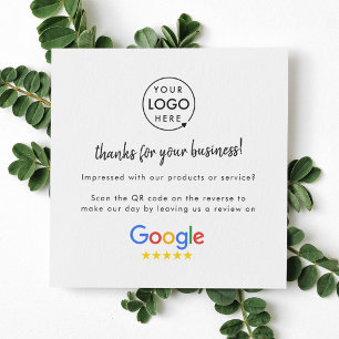 Google Reviews Business Review Link QR Code Square Business Card