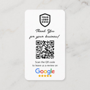 Google Reviews   Business Review Us White QR Code Business Card