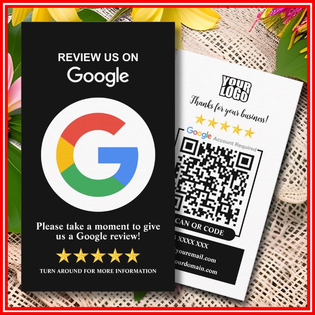 Google Reviews | Carte de visite QR Code noir pour (Créateur téléchargé)