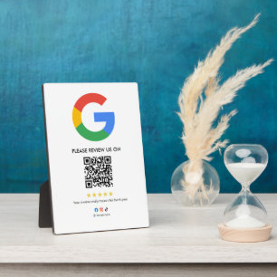 Google Reviews Easel Sign   QR Code Display Plaque