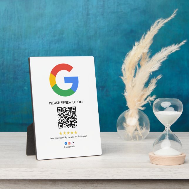 Google Reviews Easel Sign | QR Code Display Plaque (Côté)