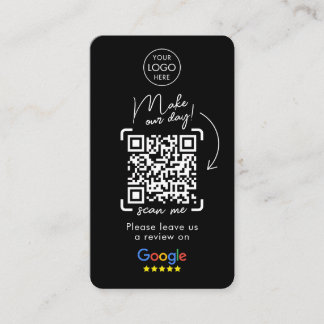 Google Reviews QR Code Black Business Review Us Card