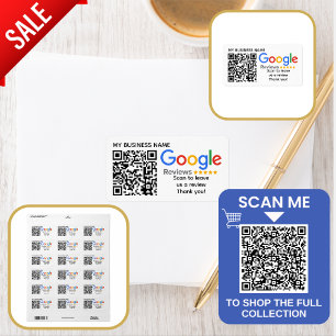 GOOGLE REVIEWS QR code Custom Branded Label