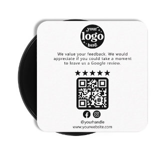 Google Reviews QR Code Modern Company Logo  Square Business Card