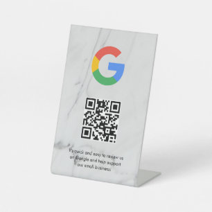Google reviews qr code tabletop sign