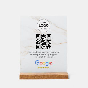 Google reviews qr code tabletop sign