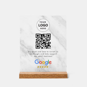 Google reviews qr code tabletop sign