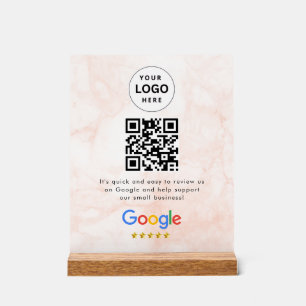 Google reviews qr code tabletop sign