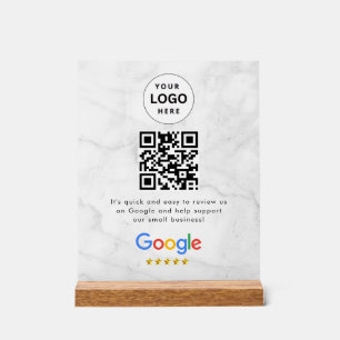 Google reviews qr code tabletop sign