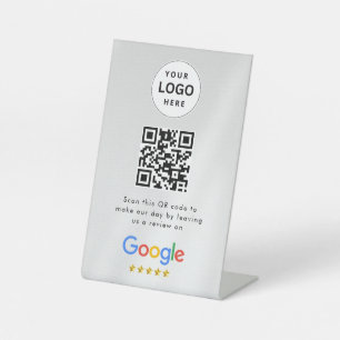 Google reviews qr code tabletop sign