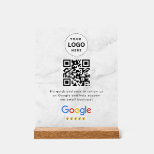 Google reviews qr code tabletop sign