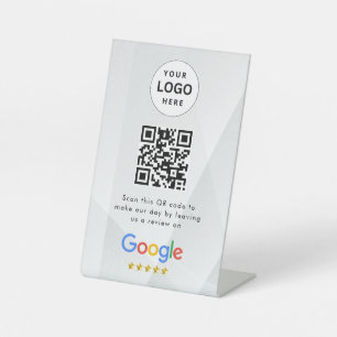 Google reviews qr code tabletop sign