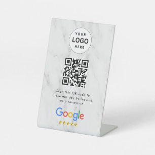 Google reviews qr code tabletop sign