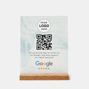 Google reviews qr code tabletop sign
