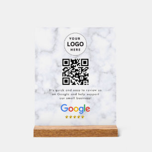 Google reviews qr code tabletop sign