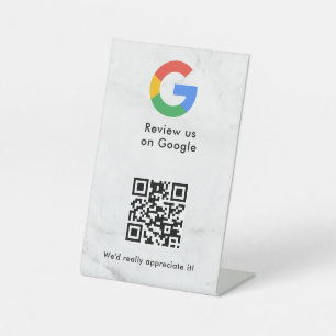 Google reviews qr code tabletop sign
