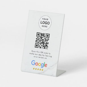 Google reviews qr code tabletop sign