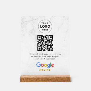 Google reviews qr code tabletop sign
