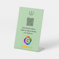 Google Reviews Tabletop Sign | QR Code Pedestal