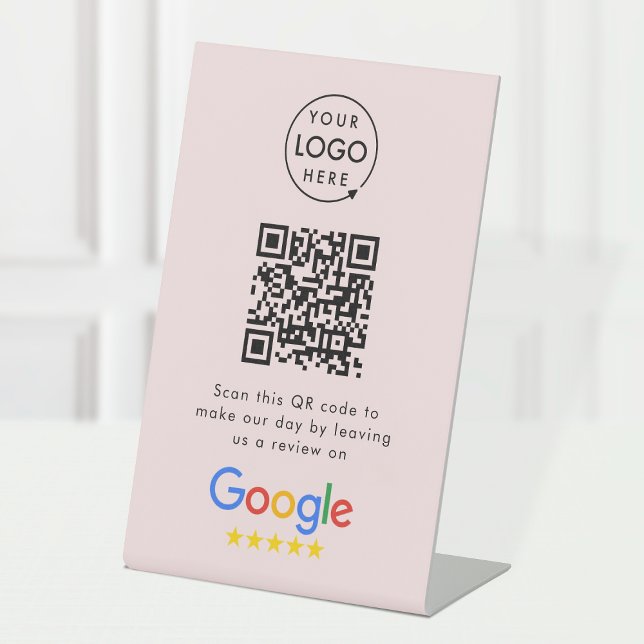Google Reviews Tabletop Sign | QR Code Pedestal (Creator Uploaded)