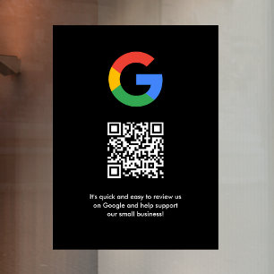 Google Reviews Window Cling   QR Code Vinyl Decal