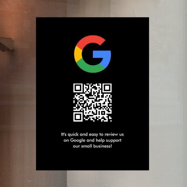Google Reviews Window Cling | QR Code Vinyl Decal (Gain Google reviews & grow your business with this editable  rating request window cling decal.)