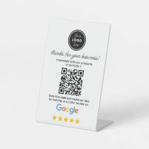 Google Reviews with Link QR Code  Pedestal Sign