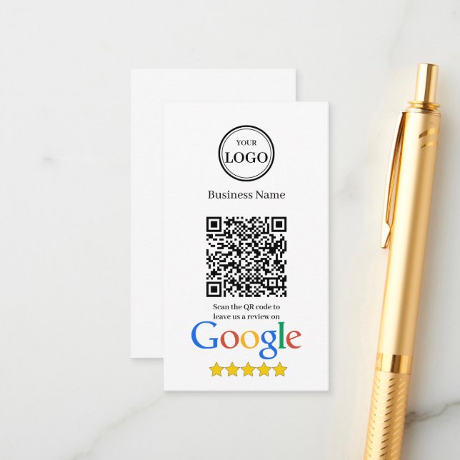 Google Reviews With QR Code And Business Logo Enclosure Card (Front/Back In Situ)