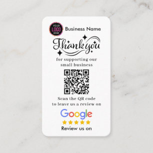 Google Reviews With Thank You And QR Code Business Business Card