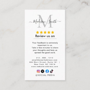 Google Reviews With Thank You And QR Code Business Card