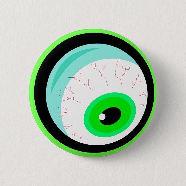 Googly Bug Eye Design 2 Inch Round Button (Front)