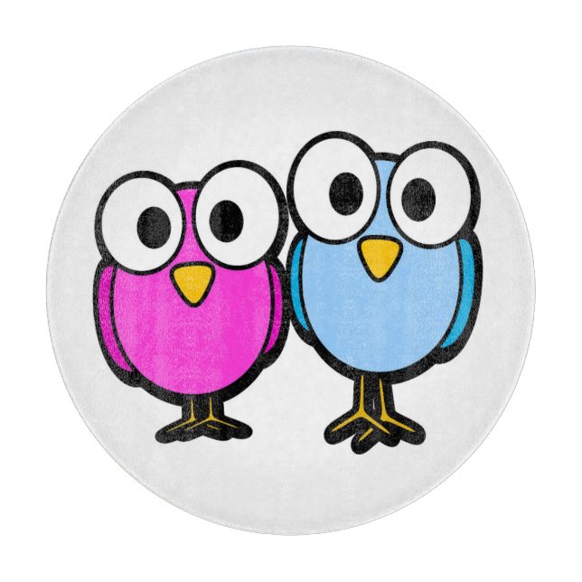 GOOGLY EYED BIRD FRIENDS CUTTING BOARD (Front)