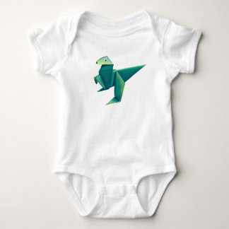 Googly-Eyed Origami Raptor Baby Bodysuit