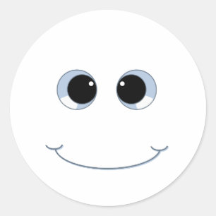 googly eyes face classic round sticker